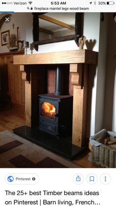 an image of a wood burning stove in the living room