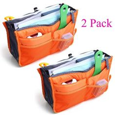 Taking your stuff with you on-the-go has never been easier. This organizer bag has 13 small to large compartments/pouches you can store your things, with two zipper pouch for your important things. You can you use to store your first aid kit, slip it into your main bag for extra storage, use it as a small overnight travel bag or anything else. With the built-in handles, it's easy for you to carry anywhere. Feature: 13 compartments/pouches w/ two (2) zippers Built-in handles Made of durable and p Travel Accessories For Women, Travelling Ideas, Overnight Travel Bag, Best Travel Accessories, Pocket Handbag, Purse Organizer, Handbag Organization, Pouch Organizer, Bag Organizer