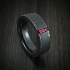 Male Engagement Ring, Ruby Ring Designs, Mens Ruby Ring, Zirconium Ring, Mens Black Ring, Black Titanium Ring, Black Zirconium Ring, Mens Ring Designs, Escape Pod