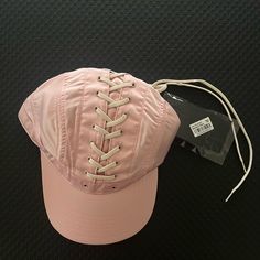 Never Worn Pink Silky Cap Pink Laces Y2k Savage X Fenty, Fenty Puma, Wear Pink, Pink Lace, Lace Up, Women Accessories, Hats, Lace, Pink