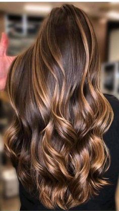 Rambut Brunette, Fall Hair Color Trends, Brunette Hair With Highlights, Brown Hair With Blonde Highlights, Caramel Highlights, Long Hair Color, Hair Color Highlights