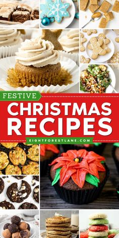 festive christmas recipes collage with text overlay