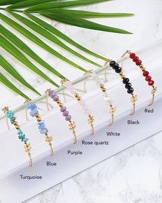 "* Center bar length: 1.3\" / 3.5cm * Length: 5.5\" / 14cm (You can choose your size) * Adjustable in length (1.2\" extension chain) ------------------------ PHOTO 2 * 5 Crystals bracelet - https://etsy.me/2y3AkdK * 3 Flowers bracelet - https://etsy.me/2RrdIMp ------------------------ Free shipping over $35. --------------------- 🎁 Gift for her * Gifts sent direct to recipient. * Please include your message in the note to seller box at checkout and note will be added to your package. * Each ite Trendy Natural Stone Bracelets As Gift, Adjustable Crystal Bracelet With Stones As Gift, Adjustable Crystal Bracelet For Jewelry Making, Simple Gold Bracelet, Tiny Bracelet, Delicate Gold Bracelet, Blue Gemstone Bracelet, Gold Bracelet Simple, Mini Bracelet