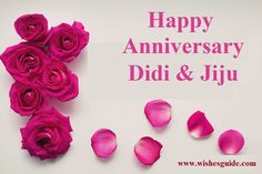 happy anniversary didi and jiu card with pink roses on white background for wife