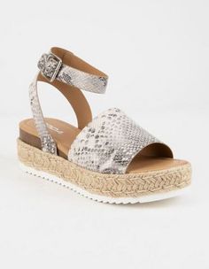 Soda Platform Sandal | Womens Sandals Beige Espadrilles, Animal Shoes, Shoe Gallery, Sandal Online, Flatform Sandals, Platform Espadrilles, Stylish Sandals, Espadrille Shoes, Ankle Straps