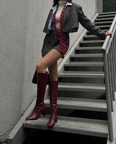 Realtor Fashion, Gemini Fashion, Tie Outfit, Nashville Outfits, Skirts With Boots, Looks Street Style, Mode Ootd