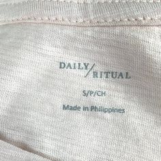 Daily Ritual Jersey Short Sleeve Top V-Neck T-Shirt Size S Women's T-Shirt -New with Tag -Brand: Daily Ritual -Size: S -Material: 100% Cotton -Approximate Armpit to Armpit: 19 Inch -Approximate shoulder to shoulder: 17.5 inch -Approximate Length: 24 Inch(Front) 26 Inch(Back)-Soft fabric -Made in Phillippines Cotton V-neck T-shirt For Layering, Cotton V-neck T-shirt With Text Print, Pink T Shirt, Womens Jersey, Daily Ritual, Pink Tshirt, Short Sleeve Top, Jersey Shorts, Ritual