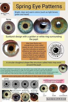 Summer Eye Patterns, Color Season Eye Pattern, Light Spring Eyes