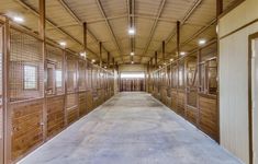 the inside of a storage building with lots of doors