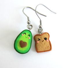 Avocado and Toast Avocado Gift Toast Gift Avocado Lover - Etsy Kawaii Polymer Clay Earrings For Gift, Quirky Green Jewelry For Gifts, Quirky Green Jewelry For Gift, Quirky Green Jewelry As A Gift, Fun Green Polymer Clay Jewelry, Cute Everyday Green Jewelry, Cute Green Earrings For Everyday, Cute Everyday Green Earrings, Cute Green Everyday Earrings