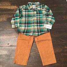 New With Tags! Carter’s Baby Boy Flannel Shirt And Pant Set. Top And Bottom Are Both Size 18 Months. Long Sleeve Flannel Button Down With Chest Pocket, 100% Cotton. Elastic Waist Pants, 100% Cotton. Plaid Cotton Playtime Set, Cotton Pants For Playtime In Fall, Boys Flannel, Baby Girl Fall, Baby Girl Leggings, Flannel Pants, Body Suit With Shorts, Bunny Outfit, Carters Baby Boys