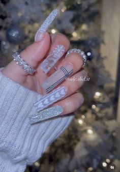 Cute Acrylic Nail Designs, Glow Nails, Christmas Nails Acrylic, Long Square Acrylic Nails, Winter Nail Art, Acrylic Nails Coffin Short