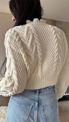 Chunky Hand Knit, Hand Knit Cardigan, Cardigan For Women, Chunky Cardigan, Ruffle Collar, Cropped Cardigan, Cardigans For Women, Women Crop, Knit Cardigan