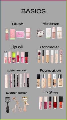 Basics💖✨️ Makeup I Should Buy, Basics For Makeup, Daily Makeup Essentials, Best Basic Makeup Products, Basic Makeup Needs, Makeup Artist Supply List, Simple Drugstore Makeup Routine, Makeup Nessecities List, Very Basic Makeup