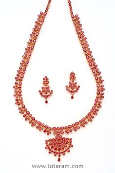 Kempula Haram Designs Gold, Kempula Haram Designs, Rubies Necklace, Pretty Gold Necklaces, Ruby Necklace Designs, 22 Karat Gold Jewelry, Gold Ruby Necklace, Ruby Jewelry Necklaces, Wedding Jewelry Sets Bridal Jewellery