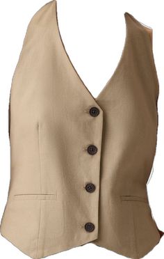 Gap Linen Button-up Tops, Gap Linen Tops For Workwear, Beige Cotton Vest With Button Closure, Fitted Cotton Button-up Vest, Fitted Cotton Tank Top With Pockets, Chic Cotton Vest With Buttons, Classic Linen Vest With Buttons, Cotton Tank Top With Button Closure For Work, Beige Cotton Tank Top For Work