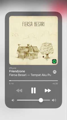 an mp3 player with the words fiersa besari on it's screen