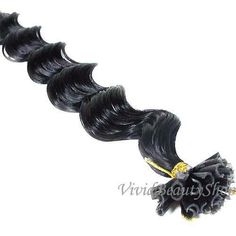 50 U Nail Pre Tip Fusion Deep Wave Curly Remy Human Hair Extension Jet Black #1 50 U Nail Pre Tip Fusion Deep Wave Curly Remy Human Hair Extension Jet Black #1 Click images to enlarge Description 100% Human Hair pre glued / pre bonded U shape Keratin tipped hair extensions. * Quantity: 50 strands * Color: Jet Black #1 * Texture: Deep Wave Curly * Length: 22" inches long * Condition: Brand New * Hair Type: Remy Hair * Glue Type: Keratin * Shape: U Shape (Nail Shape) NOTE: Please understand due to Stranded Deep, Hair Glue, Jet Black Hair, Remy Human Hair Extensions, Sleek Hairstyles, Deep Wave, Remy Human Hair, Hair Extension, Remy Hair