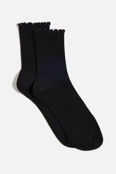 This is a pair of rib knit socks. Features - Lettuce edge at cuffs - Stretch fabric Materials & Care - 75% Cotton, 23% Polyamide, 2% Spandex - Hand wash, cold - Imported Check And Balance, Lettuce Hem, Black Socks, Knit Socks, Knitting Socks, Crew Socks, Lettuce, Fabric Material, Rib Knit