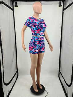 Fashion Multicolor Print Two-piece Set Two Piece Short Set, Two Piece Sets, 2 Piece Set, Two Pieces, Printed Shorts, Short Sets, In Style, Two Piece