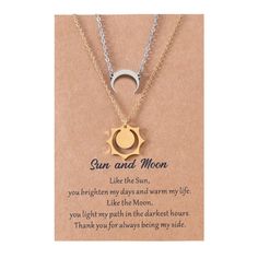 PRICES MAY VARY. Matching Necklace: 2Pcs matching sun and moon necklace, geometric hollow sun pendant necklace, double bull horn necklace, crescent moon necklace, moon sun couple necklace for 2, bff necklace, friendship necklace. BFF Necklace: Material :Stainless Steel .Non-toxic, harmless, lightweight, not easy to slip off, long-term and skin contact is not allergic. Jewelry Size : Chain Length : 45+5 cm. Use Occasion : As a gifts for women men- Best friends necklace, friendship necklace, coupl Necklace For Couples, Matching Necklaces For Couples, Teen Necklaces, Bff Necklace, Cute Friendship Bracelets, Sun And Moon Necklace, Moon Crescent, Valentines Day Couple, Bff Necklaces