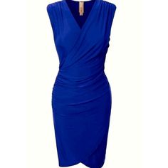 So Striking! Gorgeous Dark Royal Blue Mini Dress! Sleeveless, Mock Wrap Style, Ruching On Sides, Criss-Cross On Bottom Front And V-Neck. Comfortable And Great For Travel. Made Of 90% Polyester And 10% Spandex. Lots Of Stretch To This Dress - Measurements Are: Pit To Pit - 17, Waist - 26", Length - 38". Royal Blue Mini Dress, Dark Royal Blue, Blue Plaid Dress, Floral Ruffle Dress, Mini Sundress, Rock Concert, Dress Shirt Sleeves, Short Sleeve Mini Dress, Mini Slip Dress