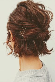 Easy Updo Hairstyles, Hair Styles 2017, Short Wedding Hair, Penteado Cabelo Curto, Short Hair Updo, Short Hair Styles Easy, Short Hair Cuts For Women, Messy Hairstyles, Bobs Haircuts