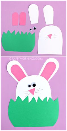 paper cut out to look like an easter bunny