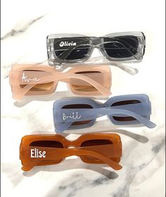 Personalized Sunglasses for Bachelorette, Birthday or Other Event - Etsy Custom Name Sunglasses As Summer Gift, Trendy Personalized Plastic Sunglasses, Trendy Personalized Sunglasses For Birthday, Trendy Personalized Party Sunglasses, Trendy Customizable Sunglasses For Birthday, Bachelorette Gift Bags, 70s Sunglasses, Round Sunglasses Men, Personalized Sunglasses