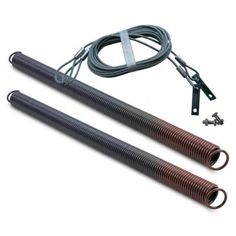 two black and brown hoses with wires attached to each other on a white background