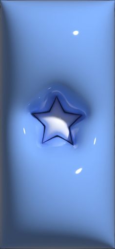 a blue background with a white star in the center and light reflecting off it's surface