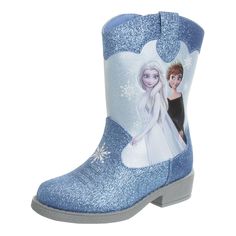 PRICES MAY VARY. Frozen boots: These cowgirl boots for girls, featuring Anna and Elsa are manufactured with high quality materials to withstand adventures and infinite hours of fun. Comfort: These cowboy boots for girls offer kids the best comfort and looks for a fall or winter day. Cushioned insole helps to keep feet comfortable. Its calf high padding provides excellent comfort and support. Style: These kids cowgirl boots vintage classic country cowgirl appeal are great to mix & match with so m Minnie Mouse Cowgirl, Cowgirl Boots For Kids, Blue Cowgirl Boots, Girls Cowgirl Boots, Frozen Kids, Anna And Elsa, Closed Toe Shoes, Cowgirl Western, Western Cowgirls