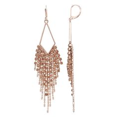 Glam up your look with these shimmering chandelier earrings. Glam up your look with these shimmering chandelier earrings. EARRING DETAILS Length: 4 in. Closures: leverback Plating: rose gold tone Not appropriate for children 14 years old and younger. Size: One Size. Color: Pink. Gender: female. Age Group: adult. Earrings Wedding Guest, Wedding Jewelery, Wire Jewelry Rings, Beaded Chandelier Earrings, Dangle Earrings Wedding, Brick Stitch Earrings, Prom Jewelry, Earrings Wedding, Simply Vera Wang