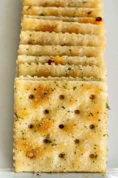 crackers are stacked on top of each other