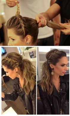 Braided pony. Tmavý Blond, Sanggul Modern, Ponytail Tutorial, Fishtail Braid, Hair Done, Hair Envy, The Salon, Great Hair, Hair Dos