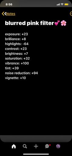 an iphone screen showing the pink filter on it's display and instructions for how to use