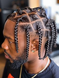 Short hair braids for men Short Single Braids, Single Braids For Men, Black Men Braids Hairstyles, Black Men Braids, Hair Styles For Boys, Men Braids Hairstyles, Dreads For Men, Top Fade Haircut