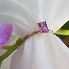 Natural Pink Tourmaline Ring Rectangle Tourmaline Band 14k Solid Gold Minimalist Dainty Ring Wedding Ring Engagement Promise Ring Gift ▶ 𝙋𝙍𝙊𝘿𝙐𝘾𝙏 𝙁𝙀𝘼𝙏𝙐𝙍𝙀𝙎 * 14k Solid Gold Pink Tourmaline Ring * Tourmaline Stone Total Carat: 0.68 ct * Tourmaline Stone Height: 6.75 mm ( 0.26 in) * Tourmaline Stone Width: 4.53 mm ( 0.17 in) ❤️ This ring will look amazing on your graceful fingers! It is a gift that you can give your heart to your loved ones on anniversary, valentine's day and importan Elegant Rectangular Tourmaline Ring, Ring Rectangle, Pink Tourmaline Ring, Promise Ring Gift, Diamond Gift, Tourmaline Stone, Tourmaline Ring, Ring Engagement, Dainty Ring