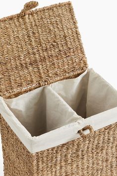 Seagrass Laundry Basket - Brown - Home All | H&M US Jean Short Jumpsuit, House Shopping, Beauty Gift Card, College Dorm Essentials, Cotton Plant, Interior Textiles, Clothes Basket, Magazines For Kids