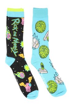 PRICES MAY VARY. Officially Licensed Socks Fits men's Shoe Size 6-12, women's 8-14 Includes 2 Pairs (1 pair of each design) Perfect for everyday use or even a costume! Rick and Morty Logos Portal Crew Socks 2 Pair Pack Men's Shoe, Rick And Morty, Men Shoes Size, Dollar Tree, Crew Socks, Mens Fitness, Polyester Spandex, Special Features, Top Styles