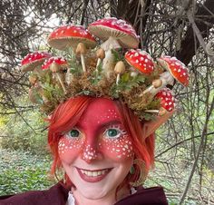 Mushroom Outfit, Gnome Costume, Mushroom Costume, Fairy Cosplay, Hairstyles For Teens, Women Long Hair, Mushroom Fairy