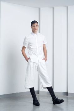 Mens shorts // Mens tailored white stone bermuda shorts by Eliran Nargassi have a oversized silhouette through the body and a minimalistic Japanese design, crafted in a high quality Italian linen fabric, the shorts features a unique hem (the back hem is longer than the front hem), there are 2 pockets at the front and 2 welt pockets at the back, also features a zip fastening fly, a single button and belt loops.The matching shirt can be found here: www.etsy.com/listing/237941178/WE SHIP WORLDWIDE! Modern White Bottoms For Summer, Modern White Summer Bottoms, Modern Relaxed Fit Summer Bottoms, White Wide Leg Workwear Shorts, Wide Leg White Shorts For Work, White Wide Leg Shorts For Work, White Bermuda Shorts With Pockets For Summer, Classic Relaxed Fit Bermuda Shorts For Summer, White Relaxed Fit Bermuda Shorts For Summer