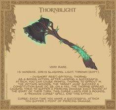 a card with an image of a dragon's tail and the words thornlight on it