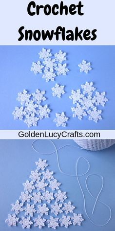 the snowflakes are made out of yarn and thread, so they can be used as decorations