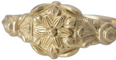 Victorian Gold Engraved Ring With Decorative Band, Traditional Gold Engraved Ring With Decorative Band, Formal Yellow Gold Flower Ring With Intricate Design, Ornate Ceremonial Rings With Decorative Band, Ceremonial Ornate Rings With Decorative Band, Victorian 14k Yellow Gold Flower Ring, Victorian Style 14k Yellow Gold Flower Ring, Antique Gold Cluster Ring, Antique Style 14k Gold Flower Ring