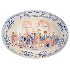 Large Custom Platter - Family (Full Color) - Premium Platter from Tricia Lowenfield Design Personalized Birthday Plate, Wedding Platters, Needlepoint Stockings, Birthday Plate, Plate Hangers, Personalized Plates, Nutcracker Ornaments, Wedding Topper, Christmas Plates