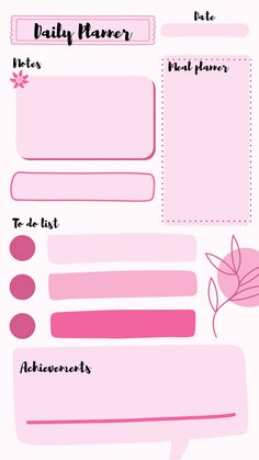 a pink planner with flowers on it and the words daily planner written in black ink