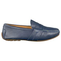 RALPH LAUREN loafers comes in a navy leather featuring a driver style, penny strap, and a rubber sole. Made in Italy. Excellent Pre-Owned Condition. Marked: 7.5 inches Measurements: l Outsole: 10.5 in x 3 inches Reference: 97265 Category: Loafers More Details Brand: RALPH LAUREN Size: 7.5 Color: Navy Pattern: Solid Fabric: Leather Style: Drivers Made in: Italy Age Group: Adult Gender: Male Ralph Lauren Loafers, Blue Ralph Lauren, Navy Fabric, Navy Leather, Leather Fashion, Loafer Shoes, Moccasins, Penny, Clothing And Shoes