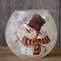 a snow globe with a snowman inside