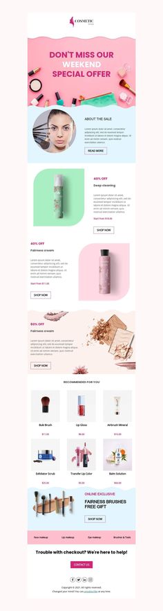 the website is designed to look like it could be used for cosmetics